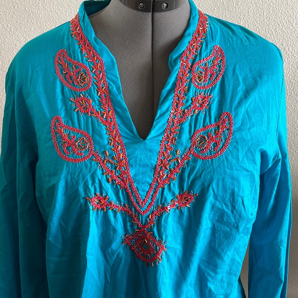1Xl plus embellished 100% cotton long sleeve